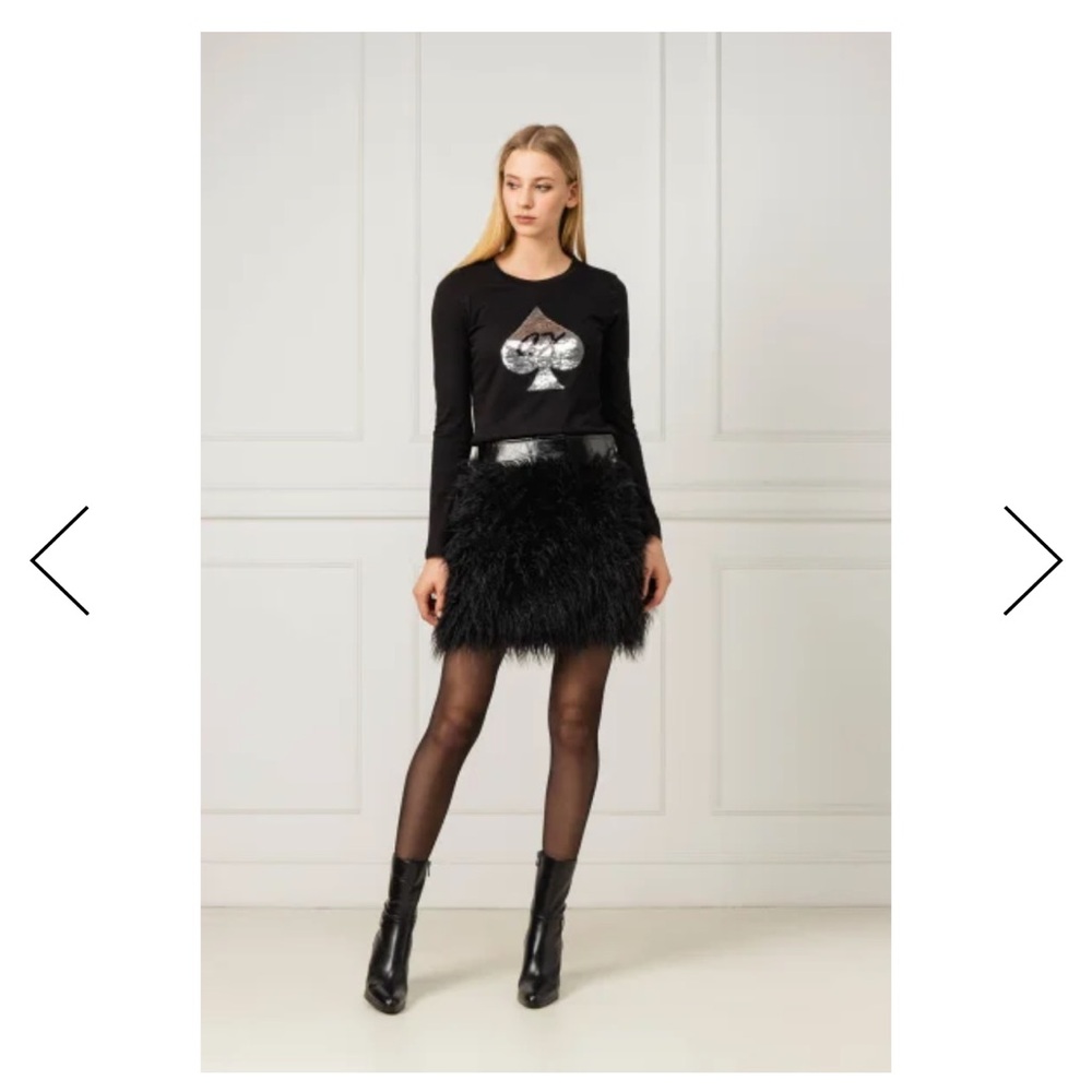 Elegant Black Feathered Skirt